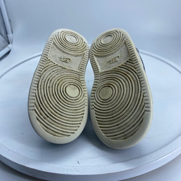 Nike Baby High Top Sneakers Black White Size 7 Child Marble Swoosh Style #847748 - Picture 6 of 7